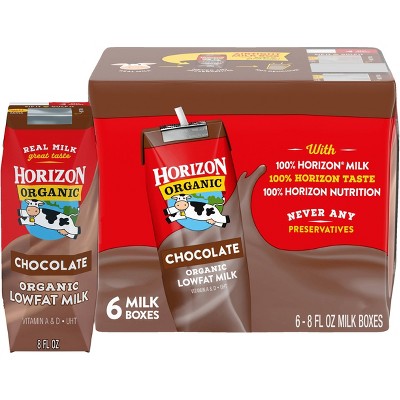 HORIZON 48oz CHOCOLATE ORGANIC LOW FAT MILK (6PK)