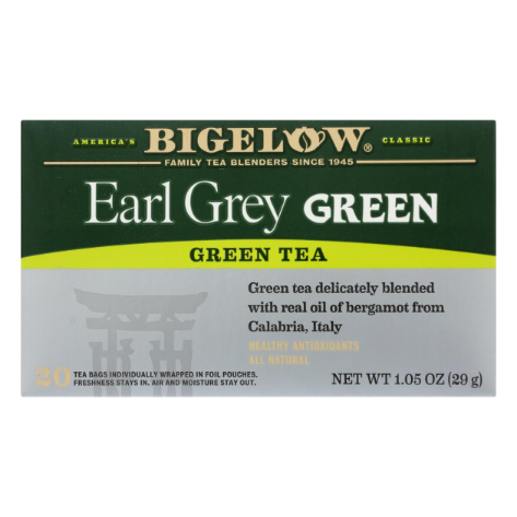 BIGELOW 20ct EARL GREY GREEN TEA