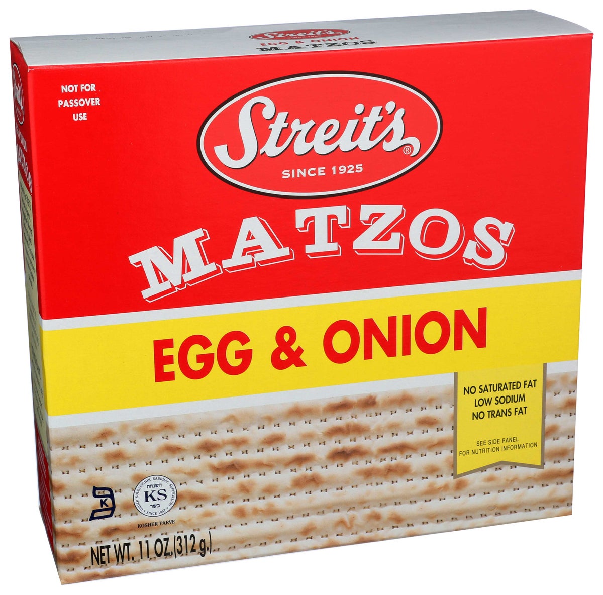STREITS EGG AND ONION MATZO, 11 OZ