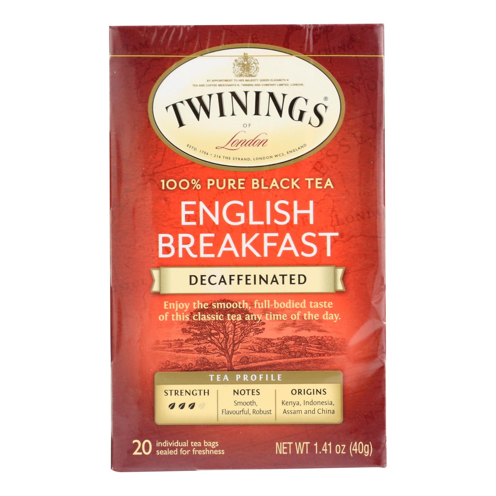 TWININGS 20ct ENGLISH BREAKFAST DECAFFEINATED