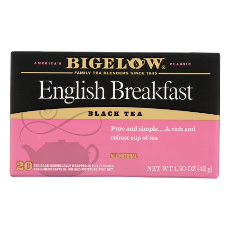 BIGELOW 20ct ENGLISH BREAKFAST BLACK TEA