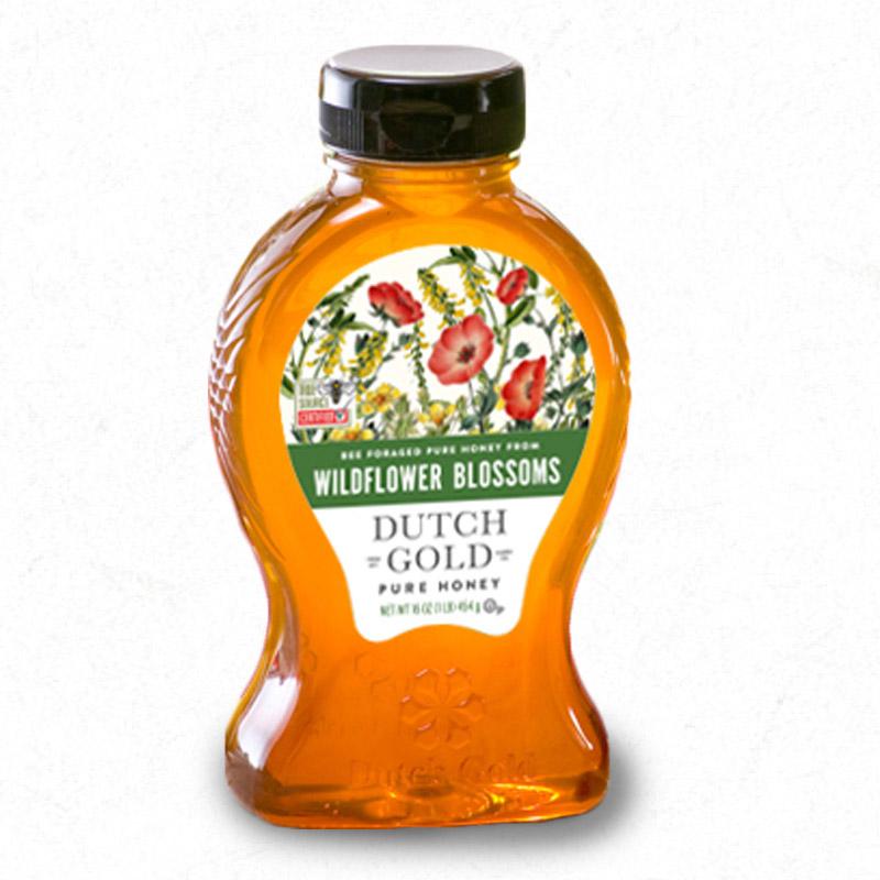 DUTCH GOLD PURE HONEY 16oz WILDFLOWER BLOSSOMS
