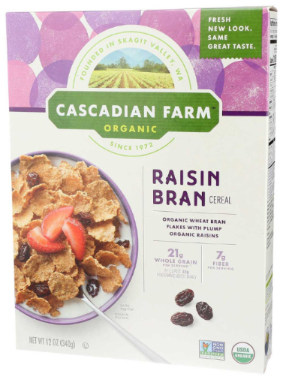 CASCADIAN FARM 12oz ORGANIC CEREAL RAISIN BRAN