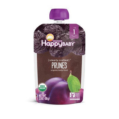 HAPPYBABY 4oz CLEARLY CRAFTED PRUNES ORGANIC BABY FOOD 