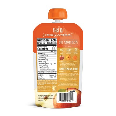 HAPPYBABY 4oz CLEARLY CRAFTED APPLES PUMPKIN CARROTS