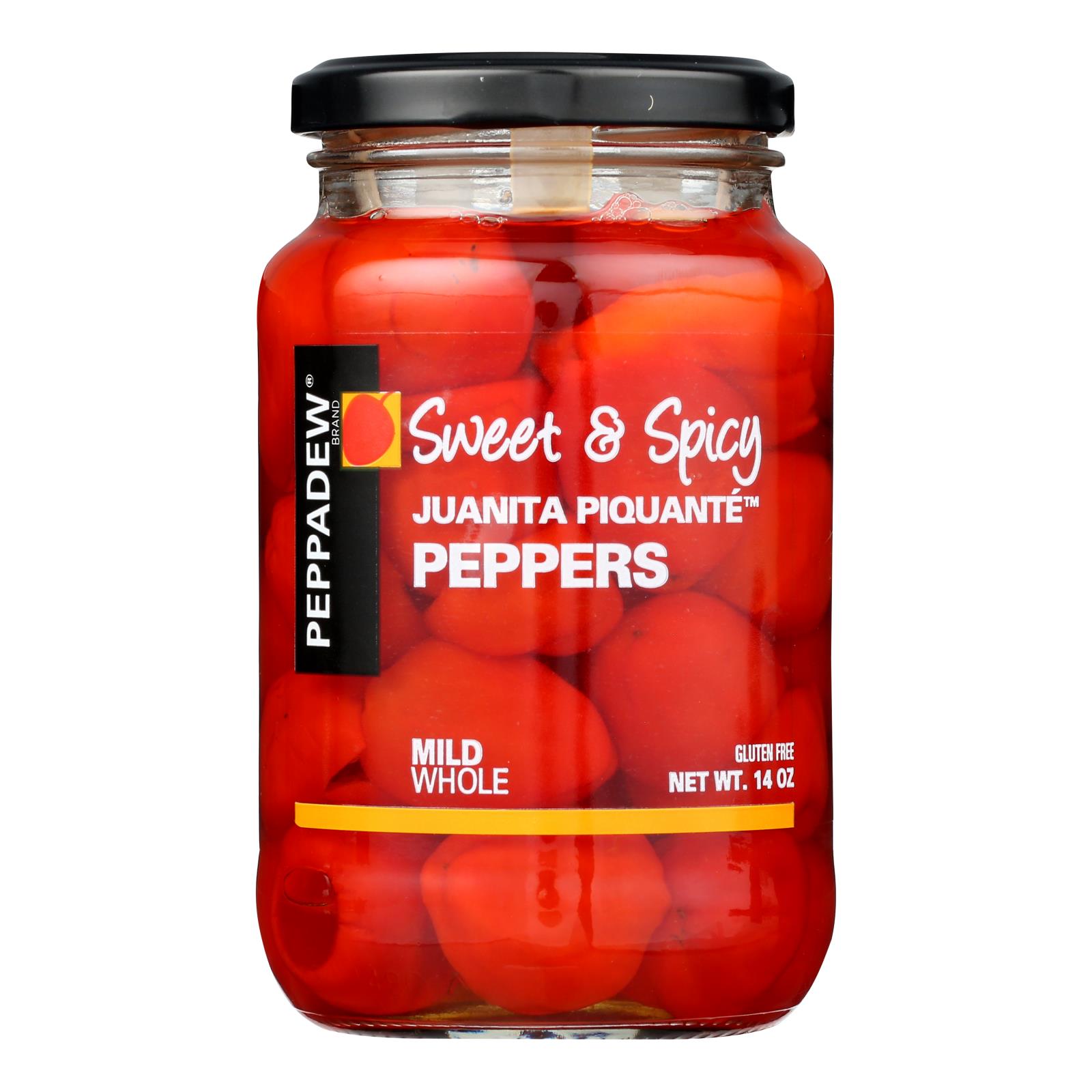 PEPPADEW 14OZ SWEET&SPICY JUANITA PIQUANTE PEPPERS MILD WHOLE
