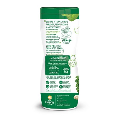 HAPPYBABY 2.1oz SUPERFOOD PUFFS, KALE SPINACH GLUTEN-FREE