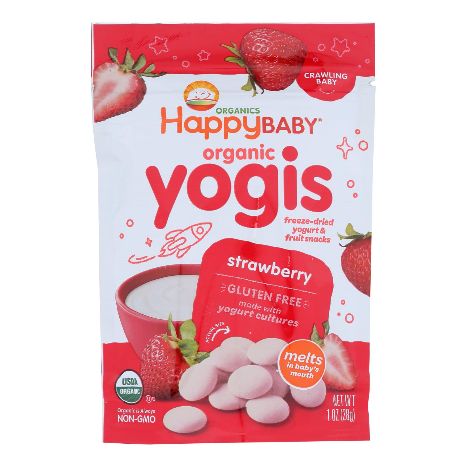 HAPPYBABY 1oz YOGIS STRAWBERRY