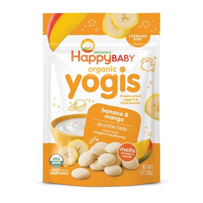 HAPPYBABY 1oz ORGANIC HAPPYMELTS YOGURT SNACKS FOR BABIES AND TODDLERS BANANA MANGO