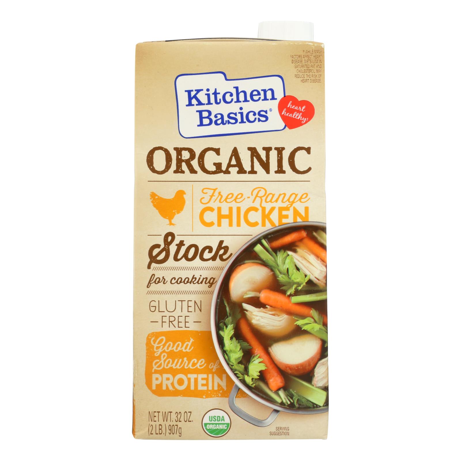 KITCHEN BASICS 32OZ ORGANIC FREE RANGE CHICKEN STOCK