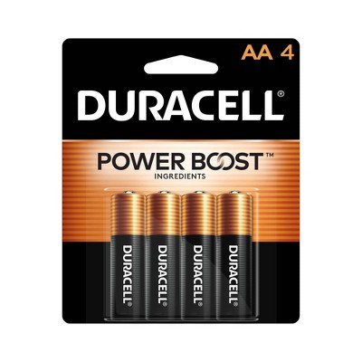 Duracell CopperTop Alkaline Batteries with Duralock Power Preserve Technology, AA, 4/Pk