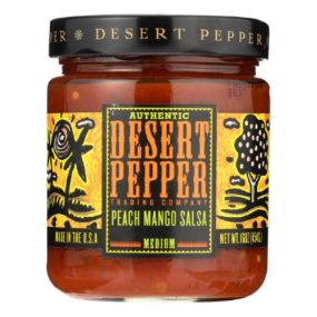 DESSERT PEPPER - 16oz PEACH MANGO SALSA, MEDIUM HEAT