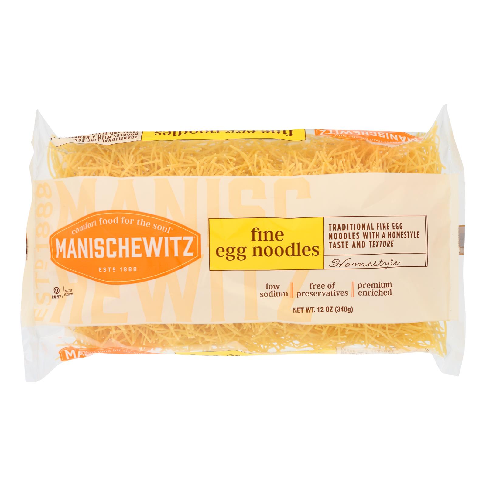 MANISCHEWITZ 12oz EGG NOODLES FINE 