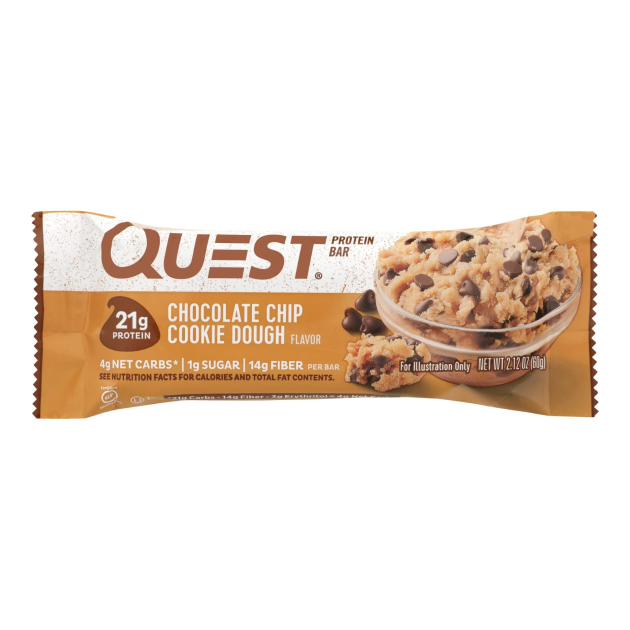 QUEST BAR - 2.17oz CHOCOLATE CHIP COOKIE DOUGH 