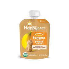 HAPPYBABY 3oz BANANAS W/PEANUT BUTTER NUTTY BLENDS