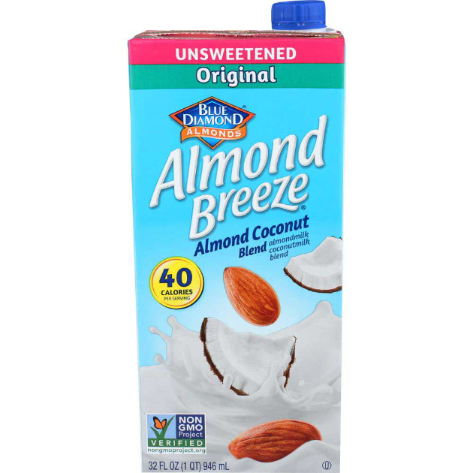 ALMOND BREEZE 32oz ALMOND MILK, COCONUT UNSWEETENED