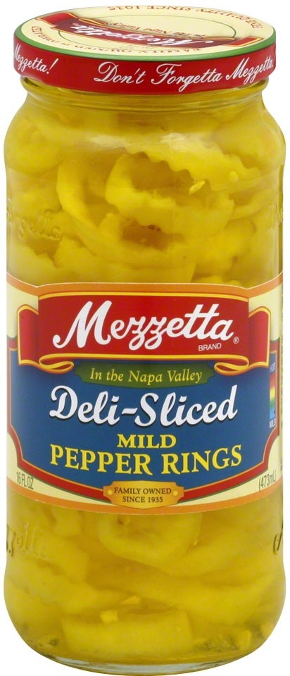 MEZZETTA 16FLOZ  DELI SLICED MILD BANANA PEPPER RINGS 