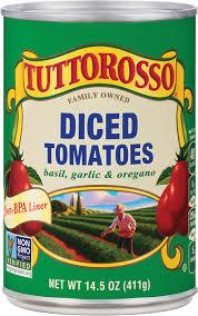 TUTTOROSSO 14.5oz DICED TOMATO W/BASIL GARLIC & OREGANO