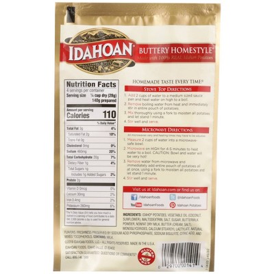 IDAHOAN GLUTEN FREE BUTTERY HOMESTYLE MASHED POTATOES 4OZ