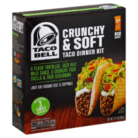 TACO BELL CRUNCHY MIXED SHELL DINNER KIT, 12.77 OUNCE 10 PER CASE.