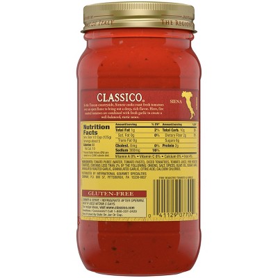 CLASSICO 24oz PASTA SAUCE, FIRE-ROASTED TOMATO & GARLIC