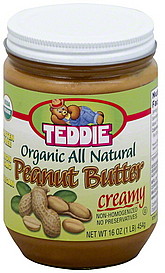 TEDDIE 16oz ORGANIC PEANUT BUTTER, CREAMY