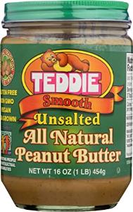 TEDDIE 16oz PEANUT BUTTER, SMOOTH, UNSALTED