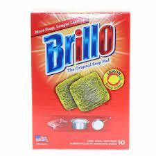 BRILLO 10ct LEMON SCENT STEEL WOOL SOAP PADS