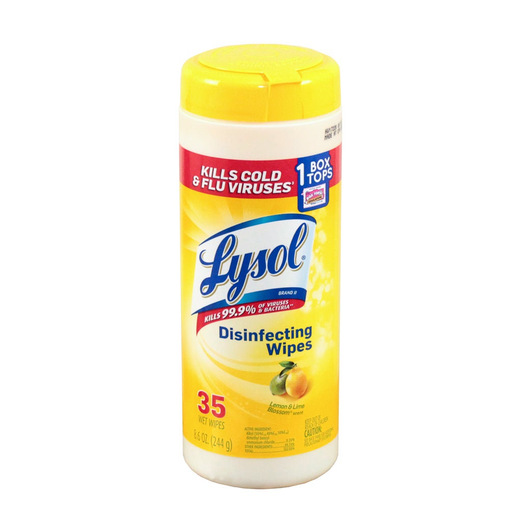  Lysol 4 in 1 Citrus Scent Disinfectant Wipe - 35 per pack -- 12 packs per case.