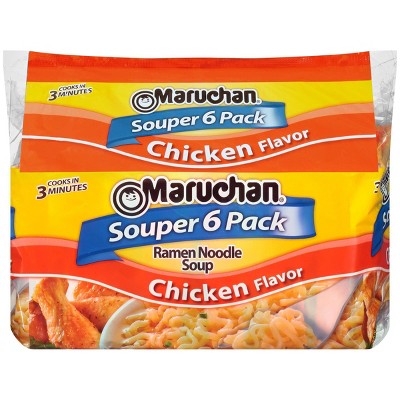 Maruchan Souper 6-Pack Chicken Ramen Noodle Soup - 18oz/6ct