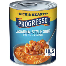 PROGRESSO 18.5oz RICH&HEARTY LASAGNA STYLE SOUP W/ITALIAN SAUSAGE