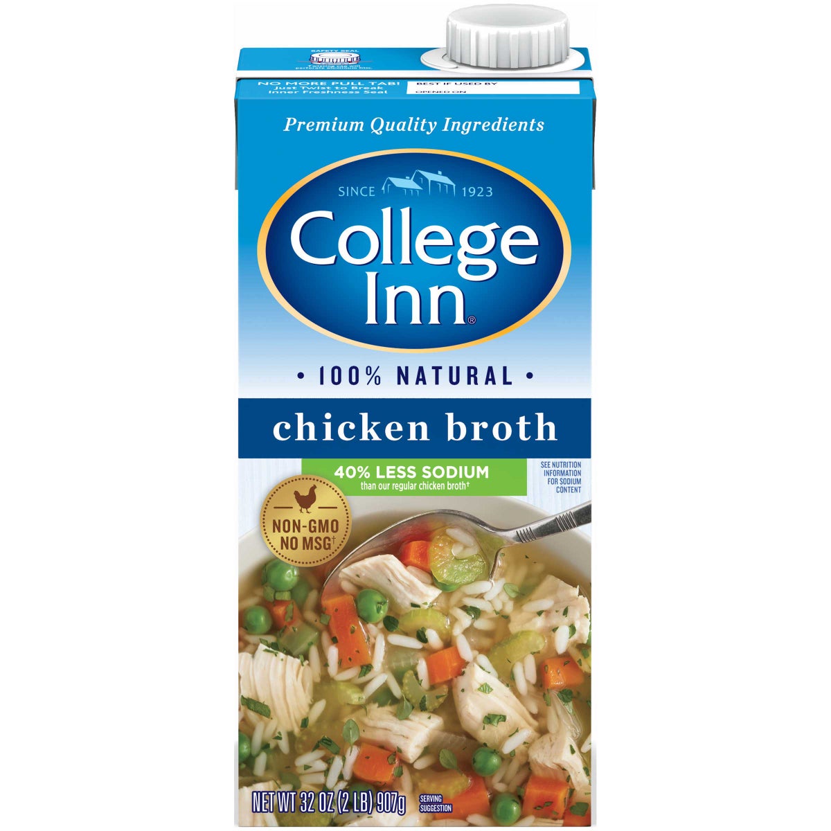 COLLEGE INN 32oz FAT FREE AND LOWER SODIUM CHICKEN BROTH