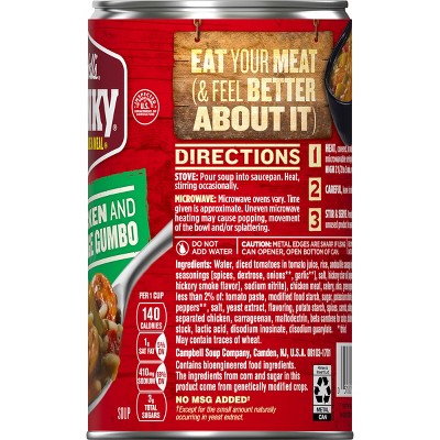 CAMPBELLS CHUNKY 18.8OZ HEALTHY REQUEST GRILLED CHICKEN SAUSAGE GUMBO SOUP