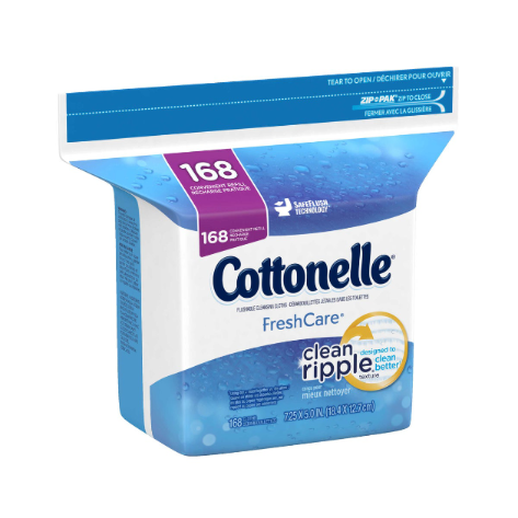 Cottonelle 168CT  Freshcare Flushable Cleansing Cloths Refill, 