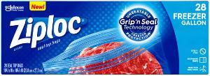 ZIPLOC 28ct GRIP N SEAL FREEZER GALLON
