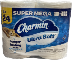 CHARMIN 4CT MEGA XL ULTRA SOFT BATHROOM TISSUE 4=24