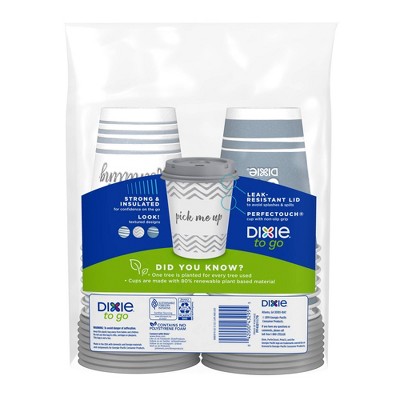 Dixie To Go Hot Disposable Cups  Lids - 12oz