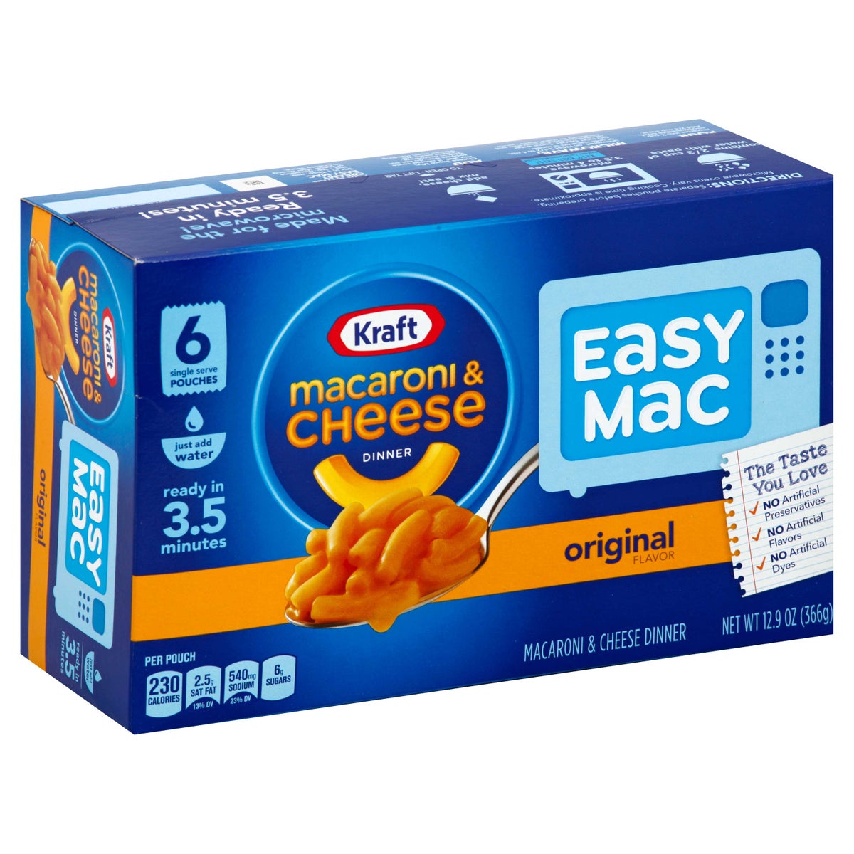KRAFT 12.9oz MAC&CHEESE EASY MAC ORIGINAL