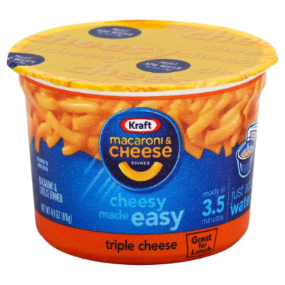 KRAFT 4.1oz MICROCUP MACARONI & CHEESE, TRIPLE CHEESE EXTRA LARGE
