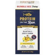BUMBLEBEE 3.5oz PROTEIN ON THE RUN TUNA SNACK KIT OLIVE OIL & ZESTY LEMON