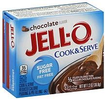 JELLO 1.3oz PUDDING CHOCOLATE SUGAR FREE FAT FREE COOK/SERVE