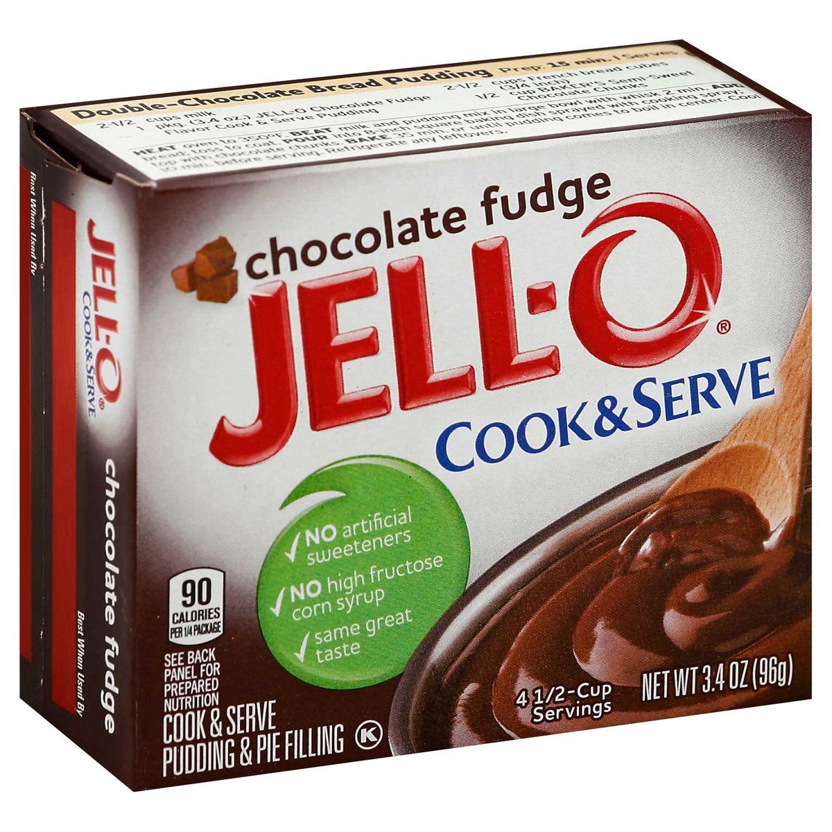 JELLO PUDDING CHOCOLATE/FUDGE DESSERT, 3.4oz