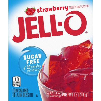 JELLO SUGARFREE STRAWBERRY GELATIN 0.3OZ