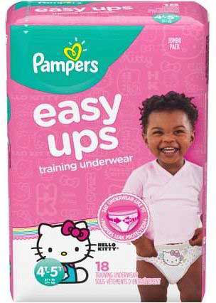 PAMPERS 18ct EASY UPS JUMBO GIRL TRAINING UNDERWEAR 4T/5T
