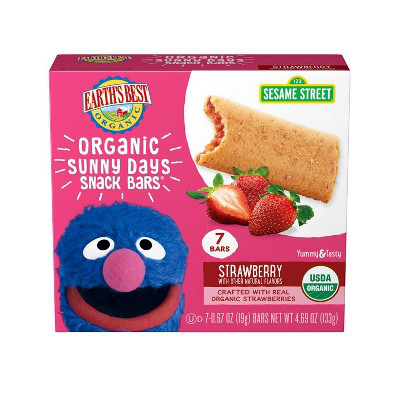 EARTH'S BEST 4.69oz ORG SUNNY DAYS SNACK BARS STRAWBERRY