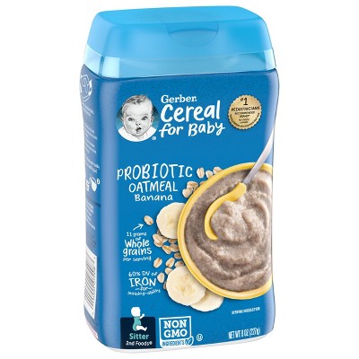 GERBER 8oz PROBIOTIC OATMEAL BABY CEREAL, BANANA