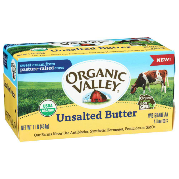 ORGANIC VALLEY 16oz BUTTER, UNSALTED