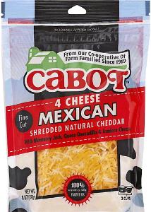 CABOT 8oz SHREDDED 4 CHEESE MEXICA