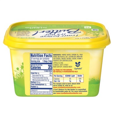 I CAN'T BELIEVE IT'S NOT BUTTER! 15oz LIGHT BUTTERY SPREAD 