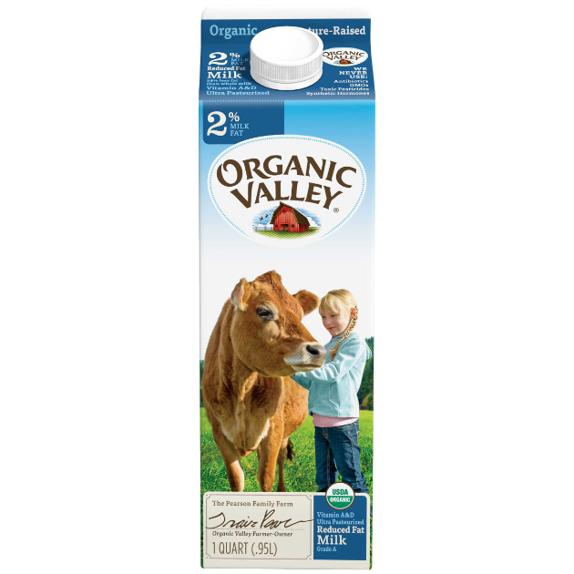ORGANIC VALLEY 32oz MILK, 2% REDUCED FAT